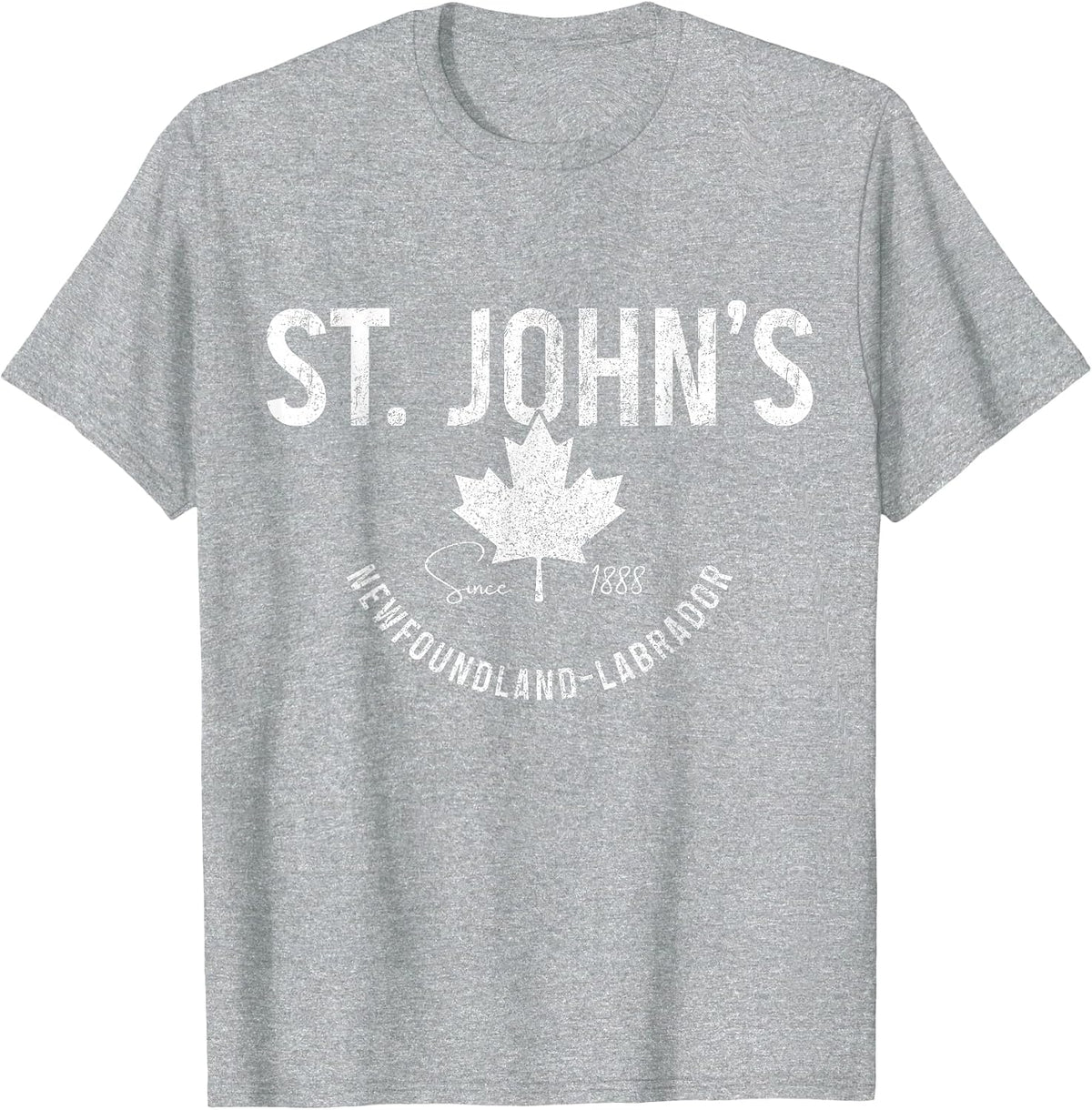 St. Johns Newfoundland Canada Souvenir Vintage T-Shirt - Heather Grey