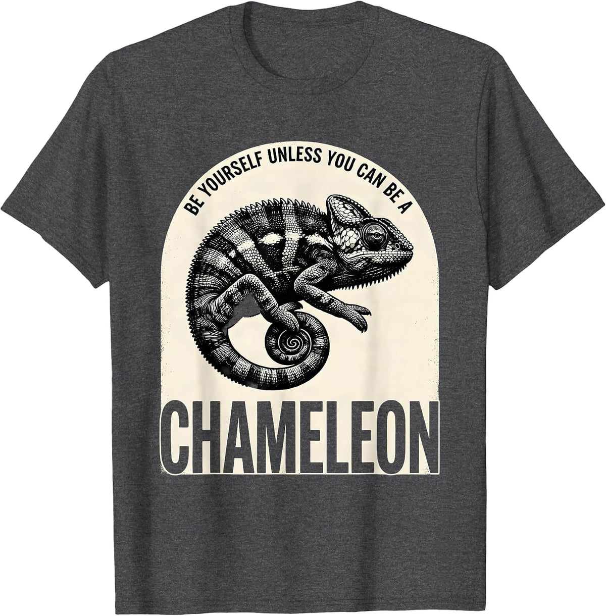 Be Yourself Unless You Can Be A Chameleon Funny T-Shirt - Dark Heather Grey