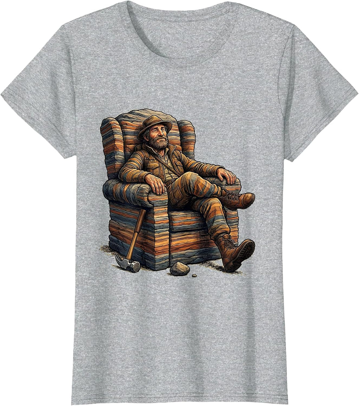 Geology Collector Lounge Rock Humor T-Shirt - Heather Grey