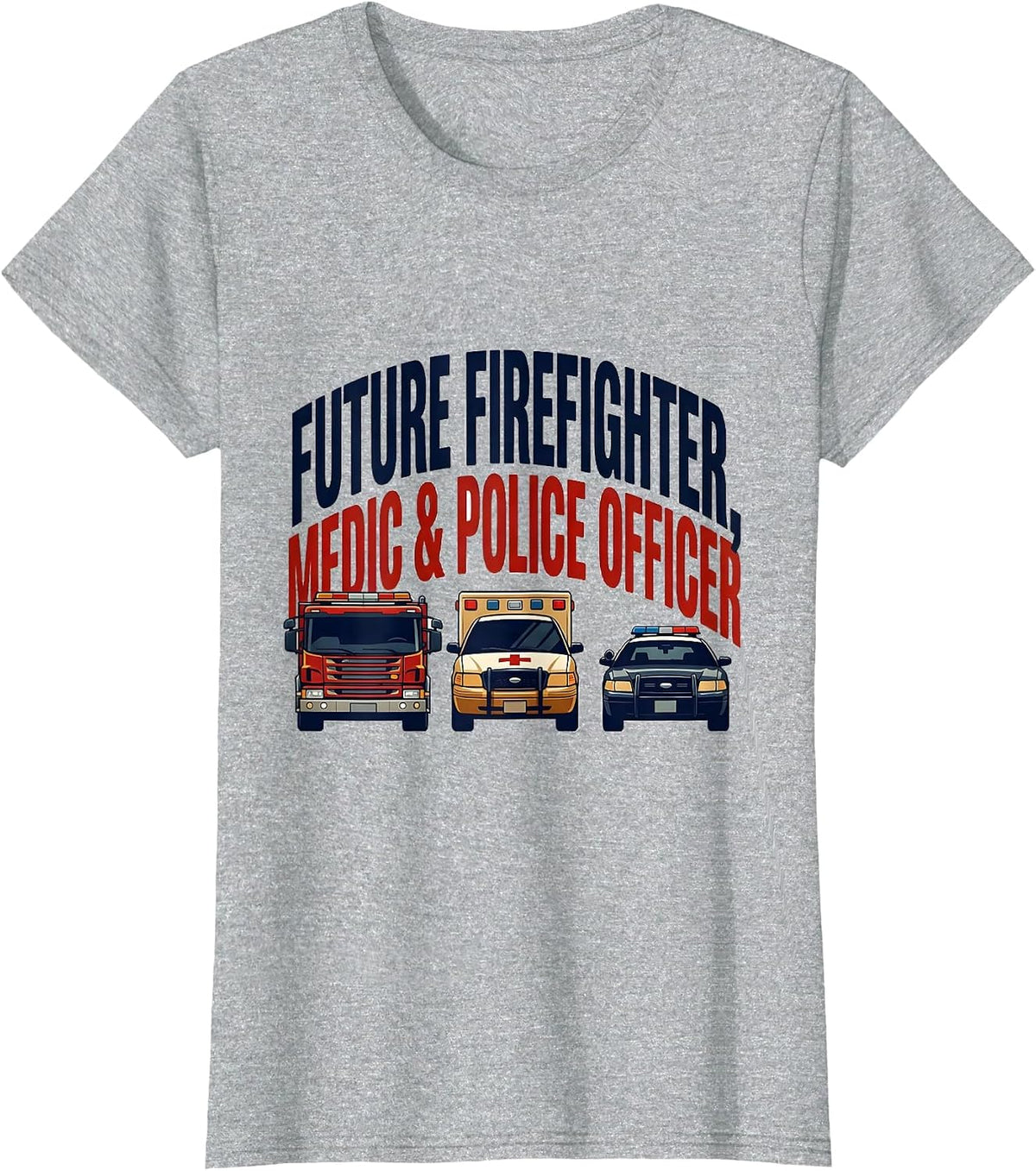 Future Firefighter, Medic & Police Officer Emergency T-Shirt - Heather Grey