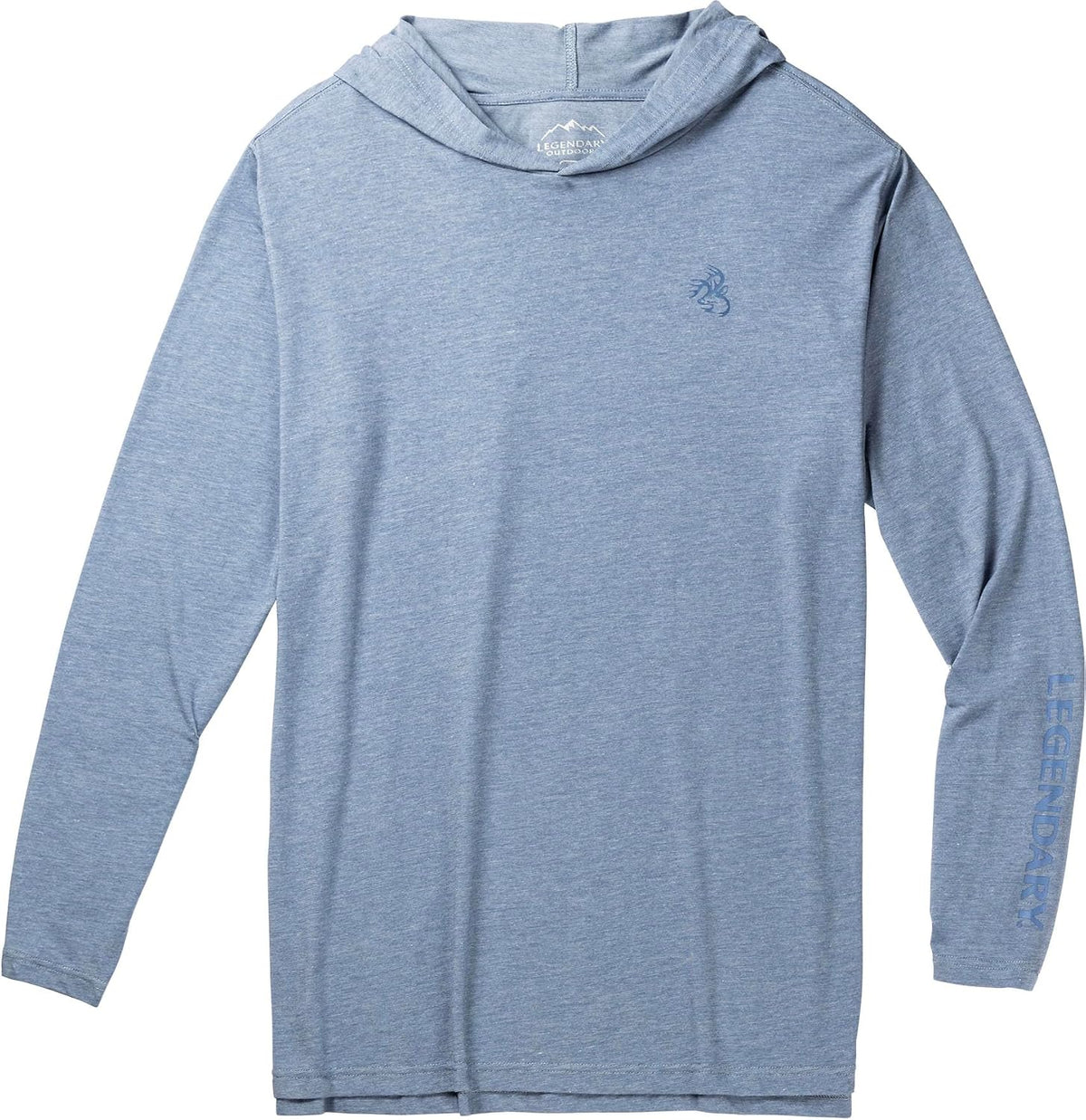 Legendary Whitetails Men's Portage Moisture Wicking UPF Sun Protection Hooded Performance Long Sleeve T-Shirt - Bijou River
