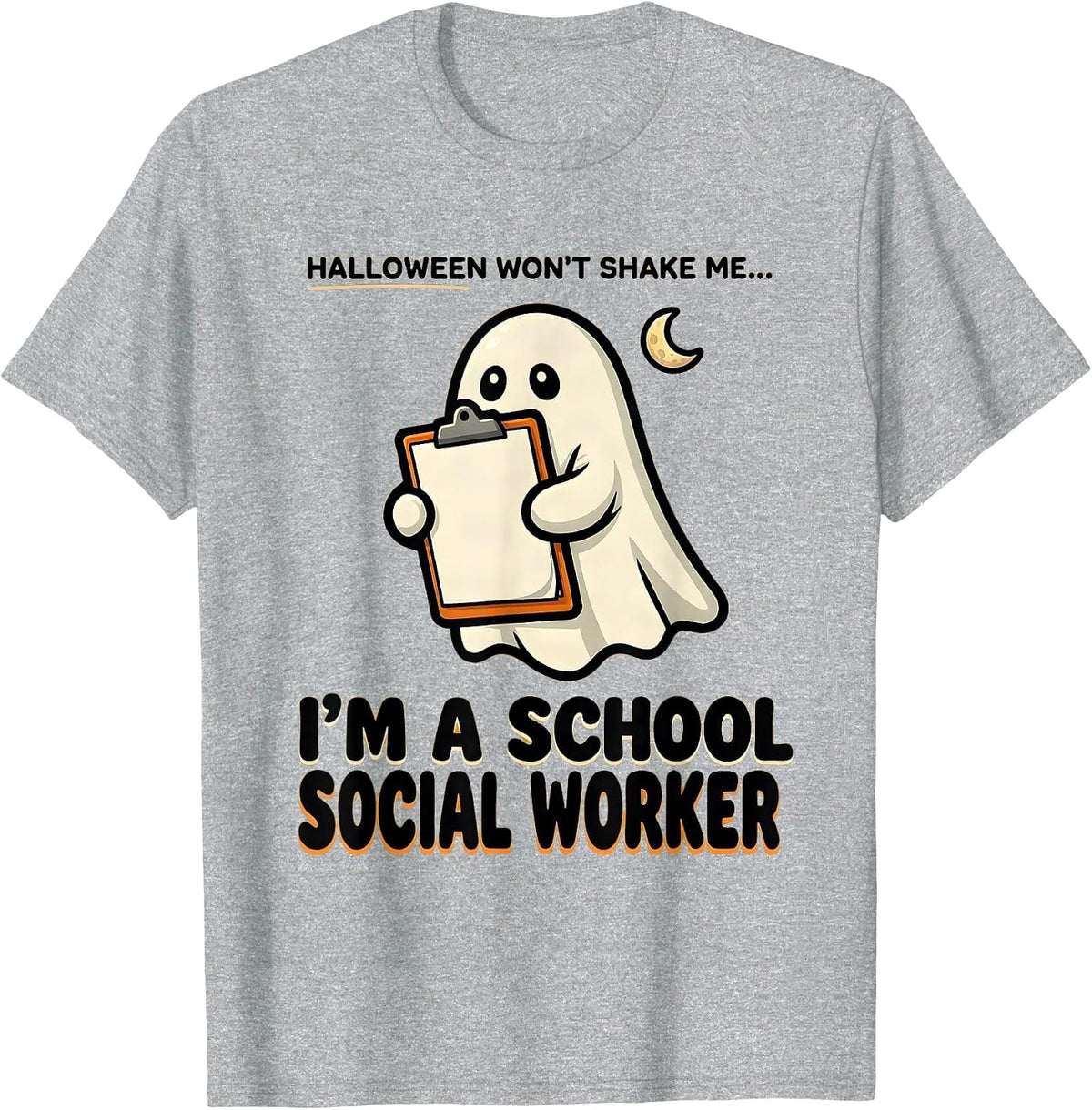 Men's Halloween Won't Shake Me—I'm A School Social Worker Funny T-Shirt - Heather Grey