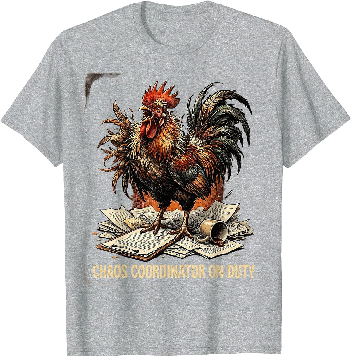 Men's Chaos Coordinator On Duty Funny Novelty Design T-Shirt - Heather Grey