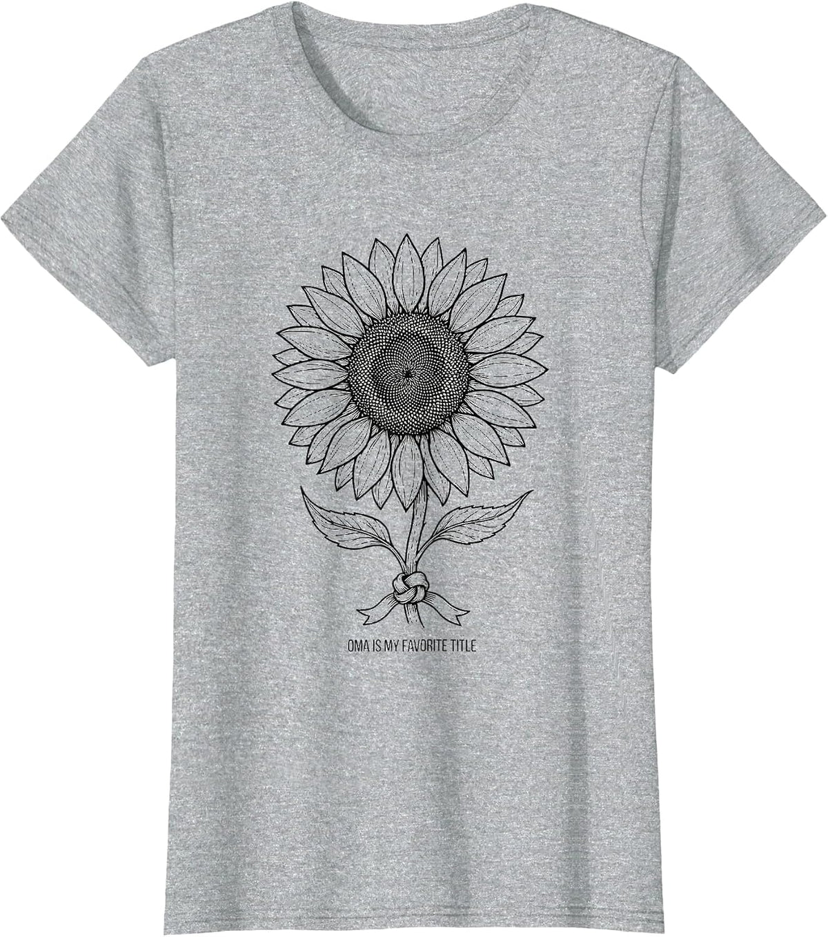 Oma Is My Favorite Title Sentimental Grandma Sunflower T-Shirt - Heather Grey