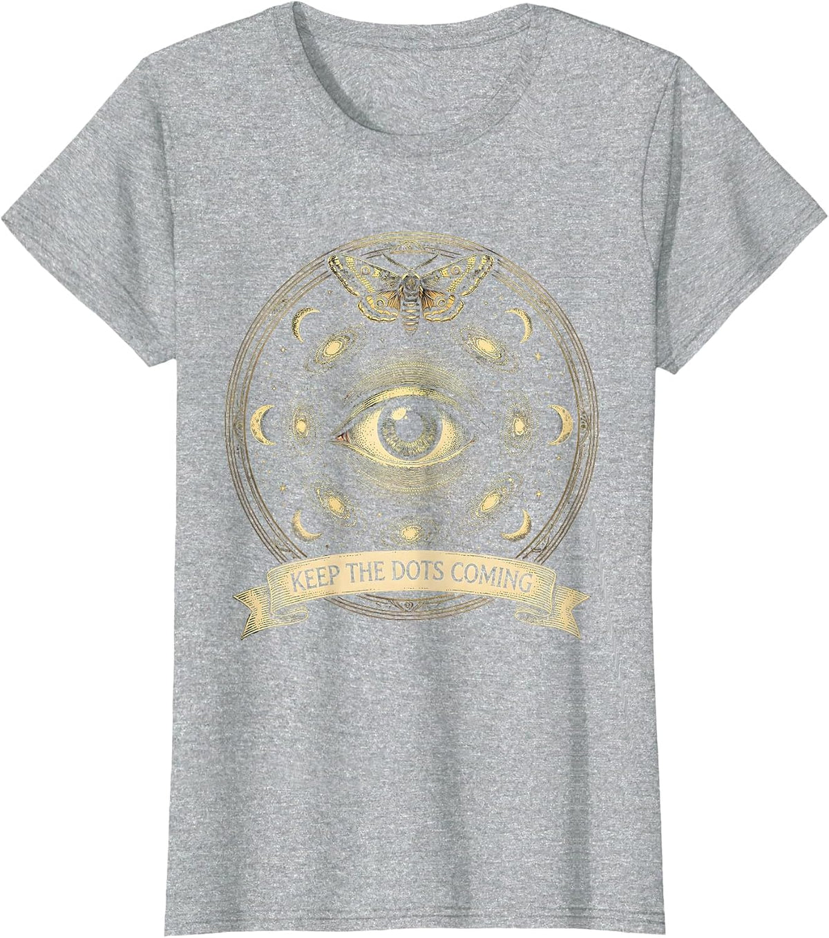 Keep The Dots Coming Graphic Design T-Shirt - Heather Grey