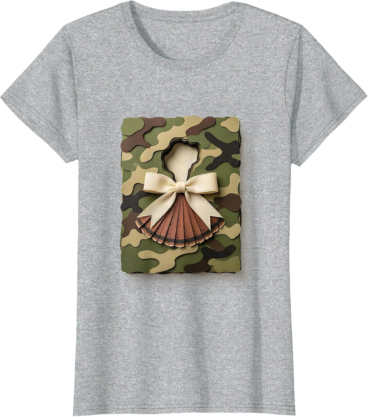 Camo Bow Hunting Ol Lady Outdoor Pride T-Shirt - Heather Grey