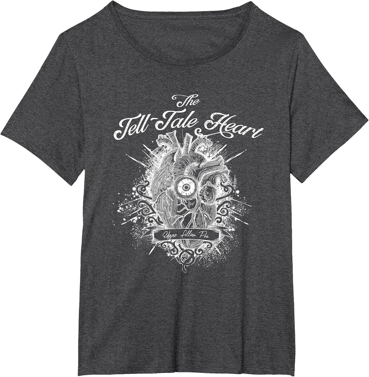 The Tell Tale Heart, Edgar Allan Poe, Gothic Literature tee T-Shirt - Dark Heather Grey