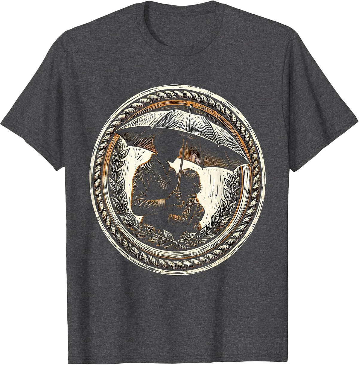 Social Worker Umbrella Protection Graphic Design T-Shirt - Dark Heather Grey