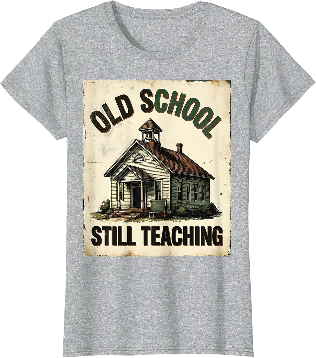 Old School Still Teaching Vintage Design T-Shirt - Heather Grey