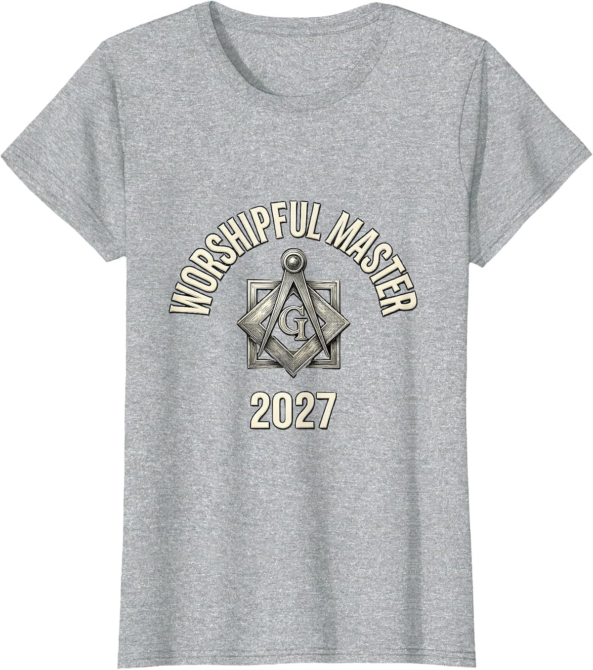 Worshipful Master 2027 Masonic Installation Freemason Gift T-Shirt - Heather Grey