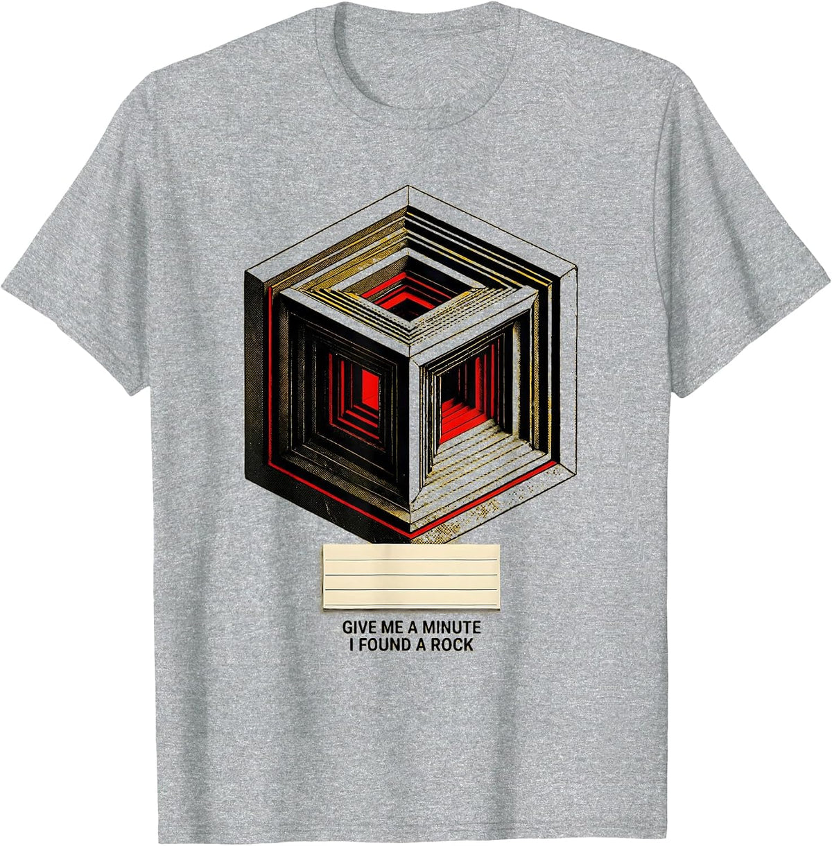 Men's Give Me A Minute I Found A Rock Funny Rock Collector Geology T-Shirt - Heather Grey