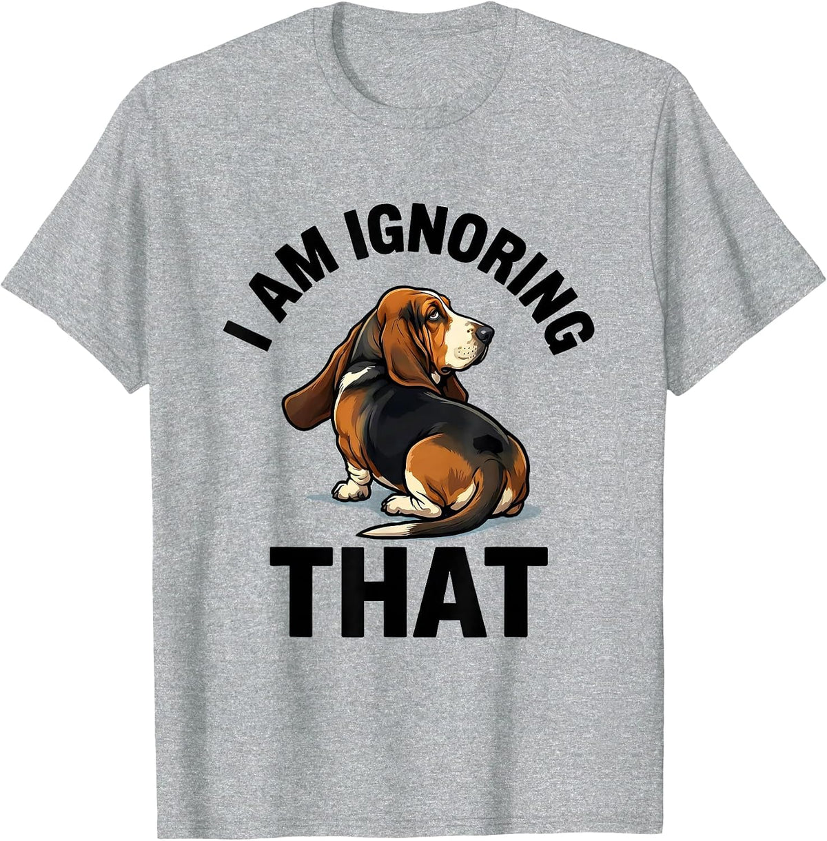 Men's I Am Ignoring That Funny Basset Hound Dog Lover Gift T-Shirt - Heather Grey