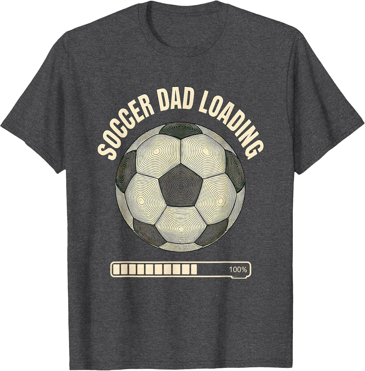 Soccer Dad Loading Funny Graphic Design T-Shirt - Dark Heather Grey