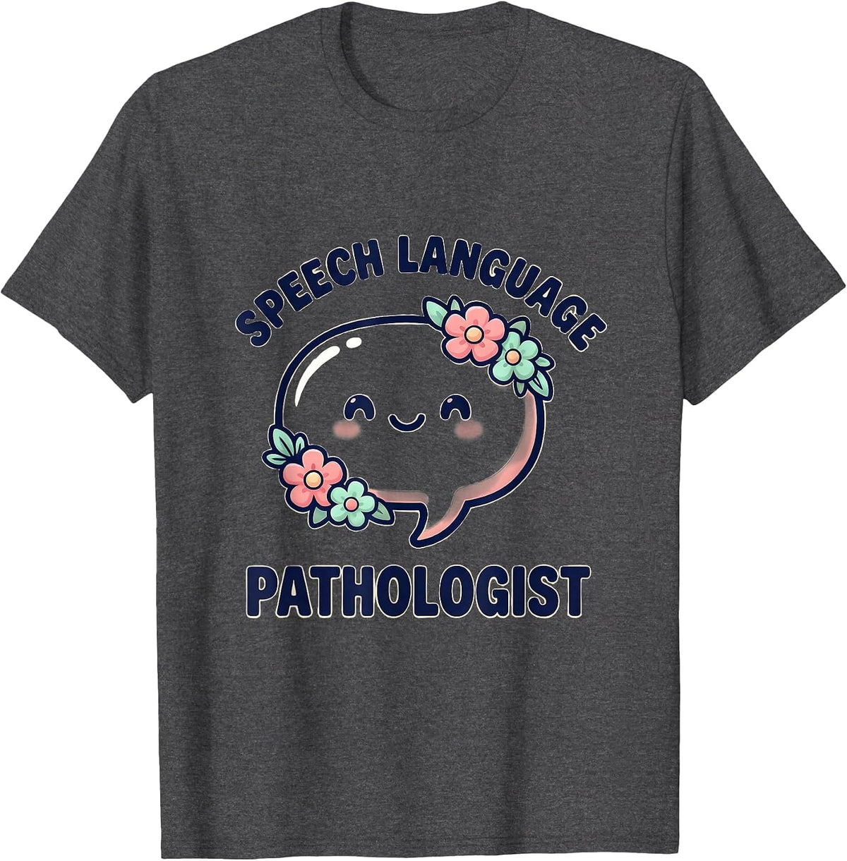 Men's Speech Language Pathologist Cute Kawaii SLP Gift T-Shirt - Dark Heather Grey