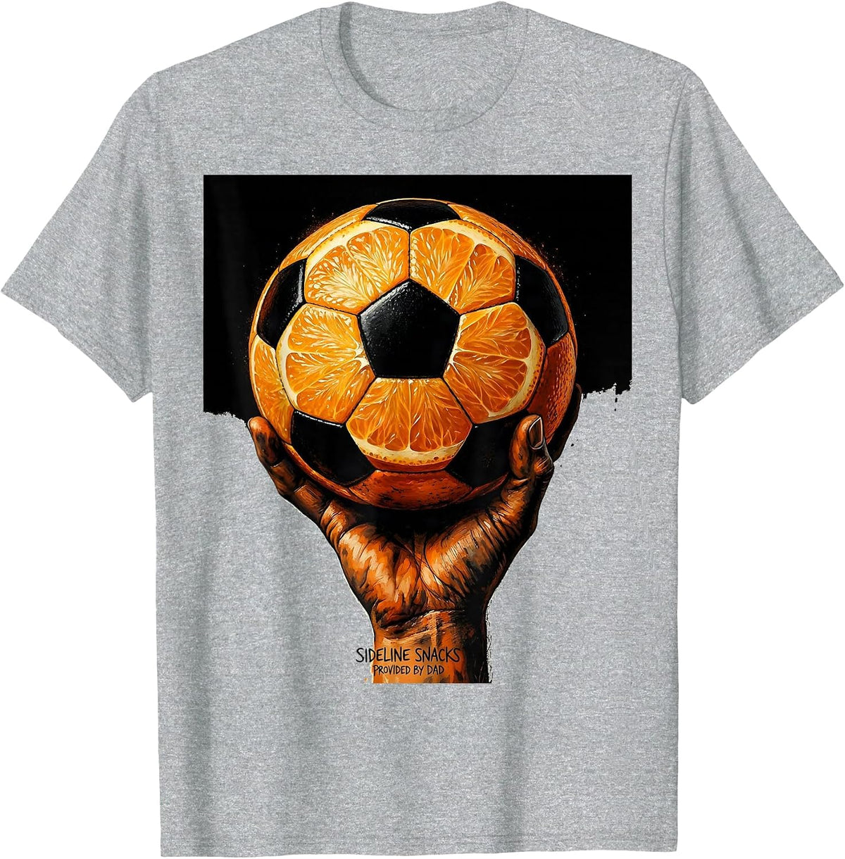 Men's Sideline Snacks Provided By Dad Soccer Design T-Shirt - Heather Grey