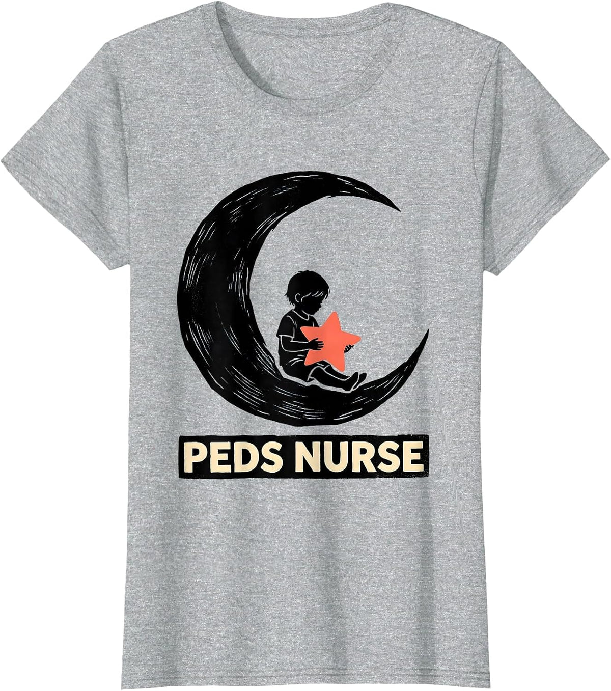 PEDS NURSE Cute Pediatric Nurse Practitioner NICU PICU Crew T-Shirt - Heather Grey