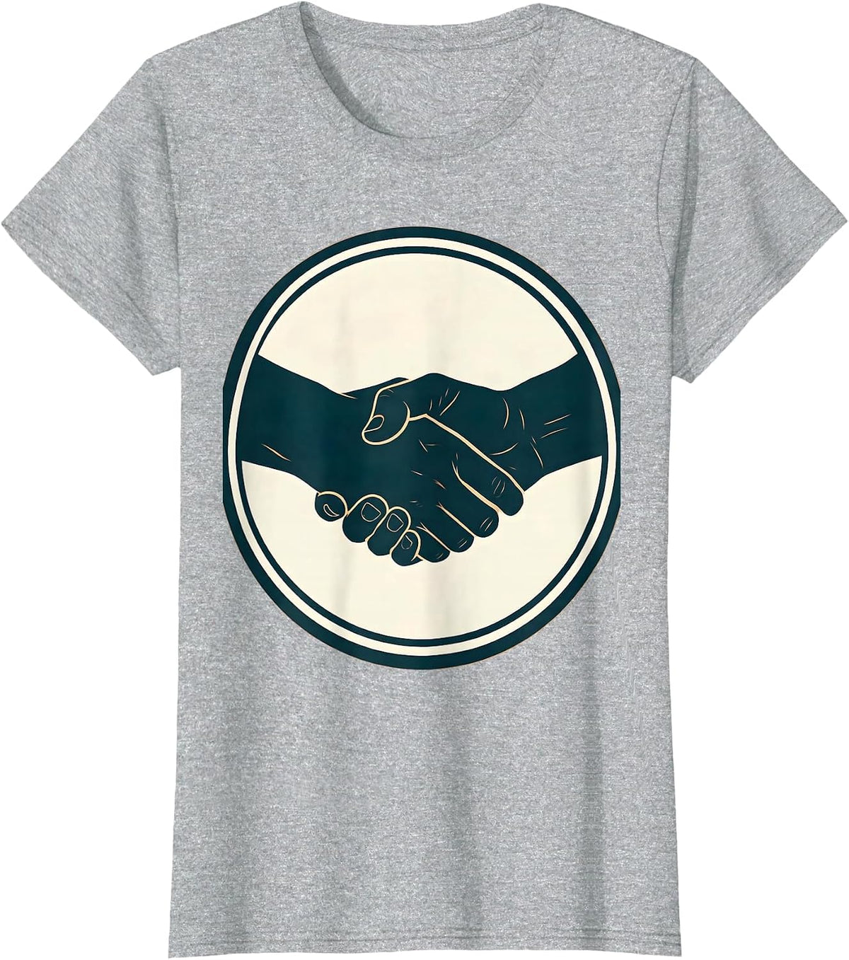 Physical Therapy Supportive Handshake Illustration T-Shirt - Heather Grey