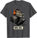 Men's Bruh Cool Funny Capybara Gamer Meme Lover T-Shirt - Dark Heather Grey