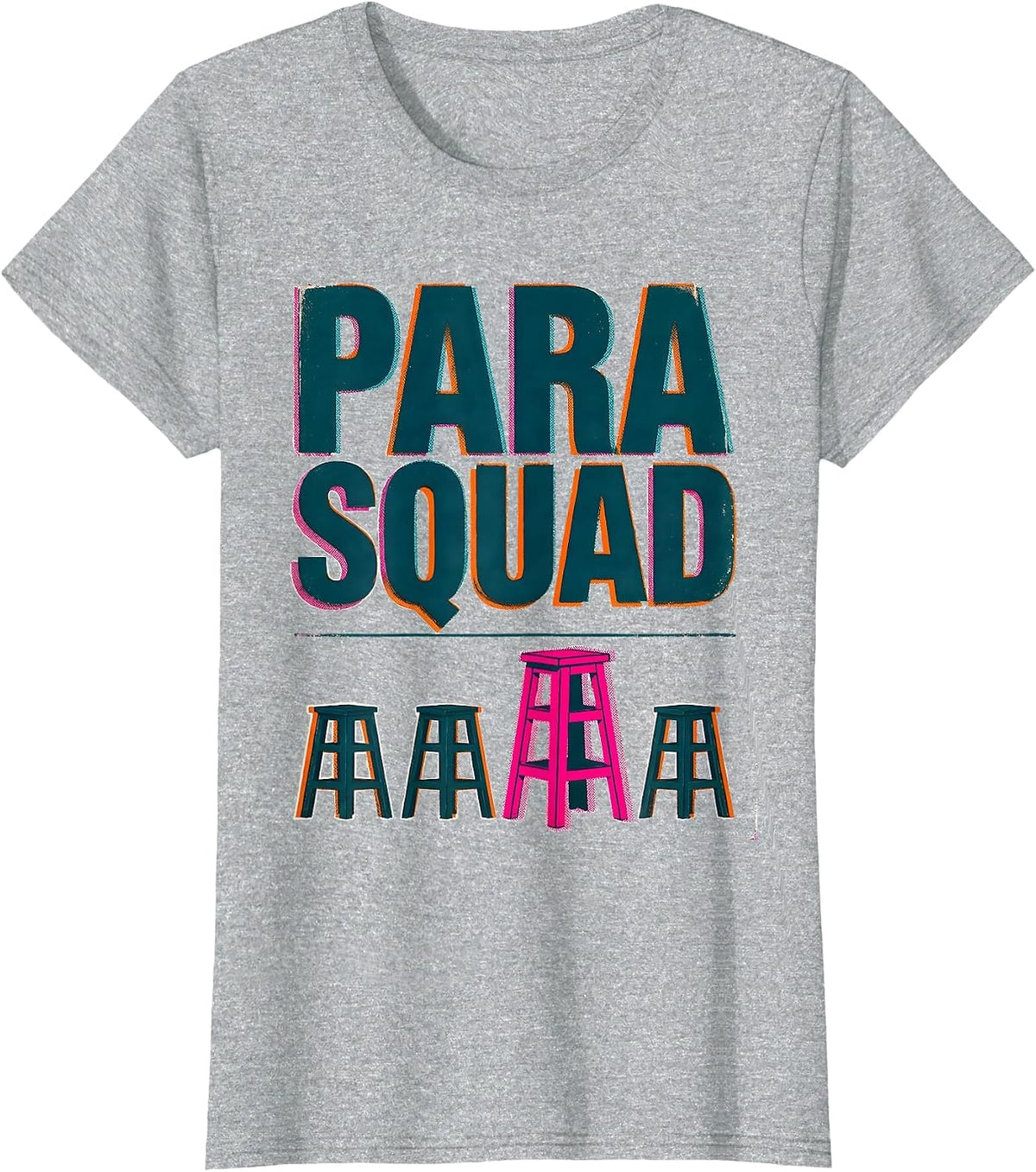 Para Squad Paraprofessional Teacher Appreciation Back T-Shirt - Heather Grey