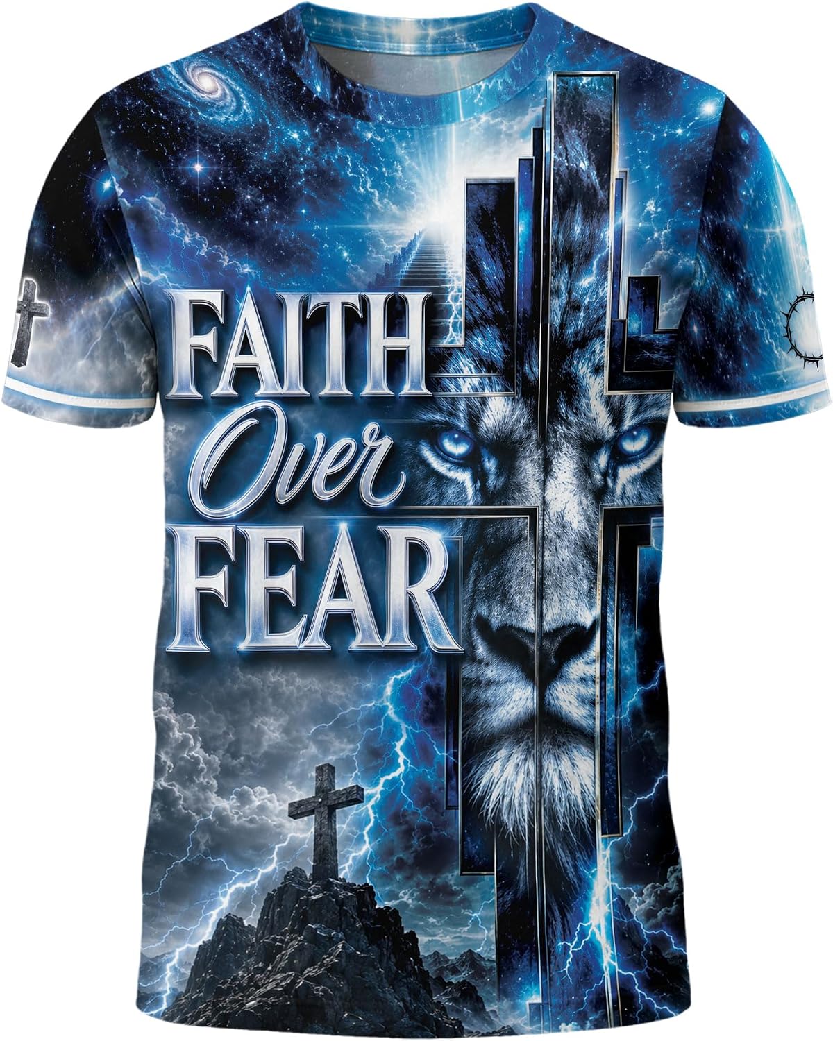 Jesus Faith Over Fear Shirt, Christian Shirts for Men, Faith Tshirt - Ds04