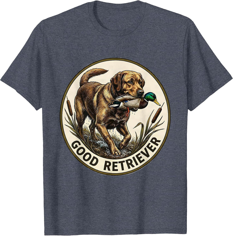 Good Retriever Vintage Labrador Duck Hunting Local Boy T-Shirt - Heather Blue