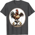 Men's Chicken Badge Trophy Funny Chicken Lover Gift T-Shirt - Dark Heather Grey