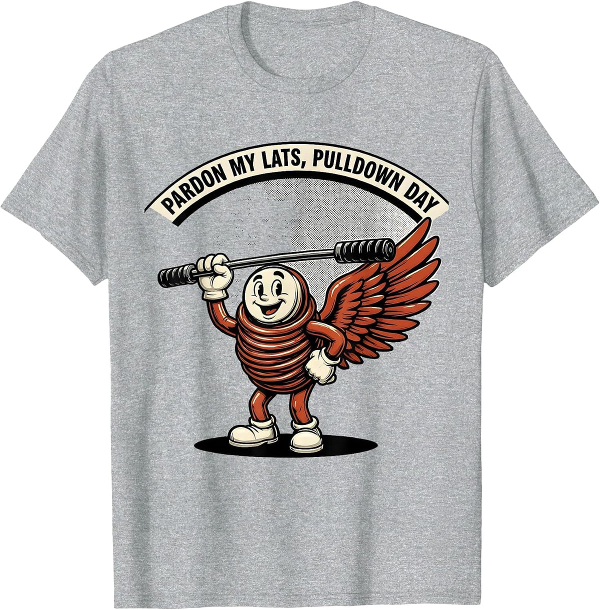 Men's Pardon My Lats, Pulldown Day Funny Gym Workout Pulldown T-Shirt - Heather Grey