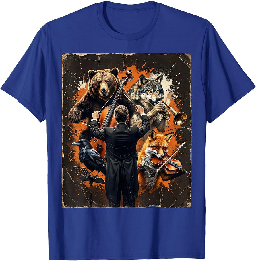 Chaos Coordinator Wild Animal Orchestra Conductor T-Shirt - Royal Blue