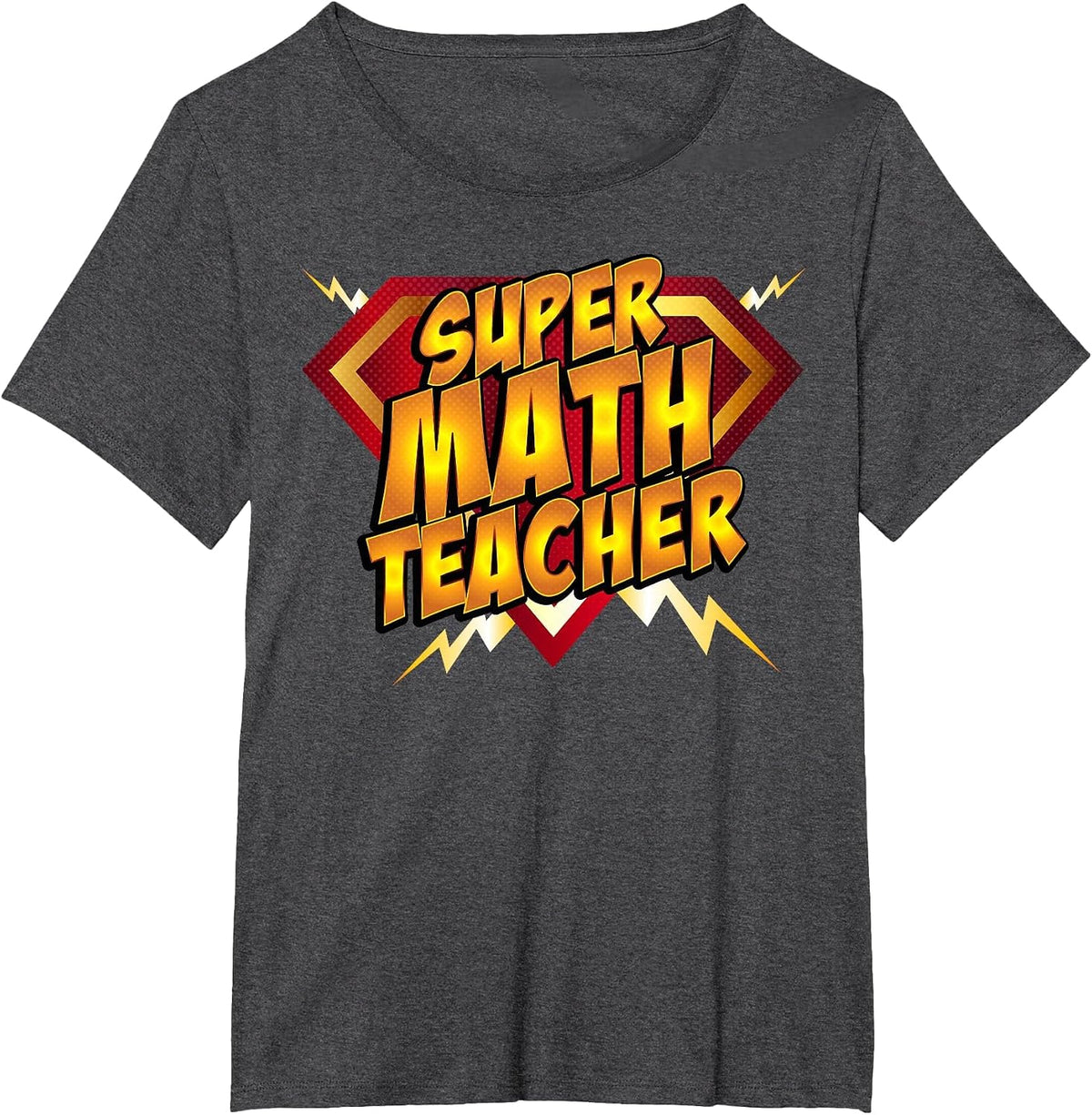 Super Math Teacher - Educational Superhero T-Shirt - Dark Heather Grey