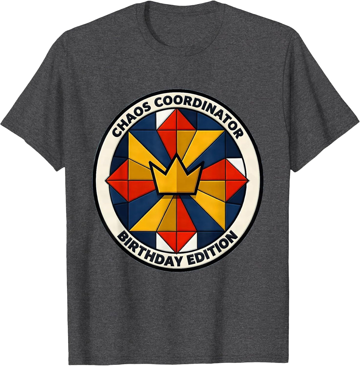 Chaos Coordinator Birthday Edition Boys Birthday T-Shirt - Dark Heather Grey