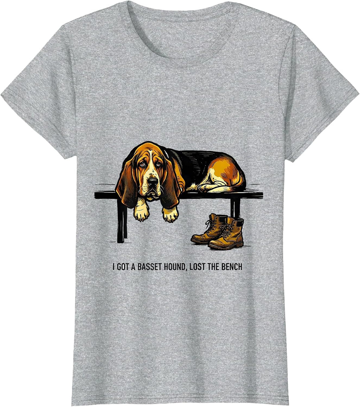 I Got A Basset Hound Lost The Bench Funny Dog Lover Gift T-Shirt - Heather Grey