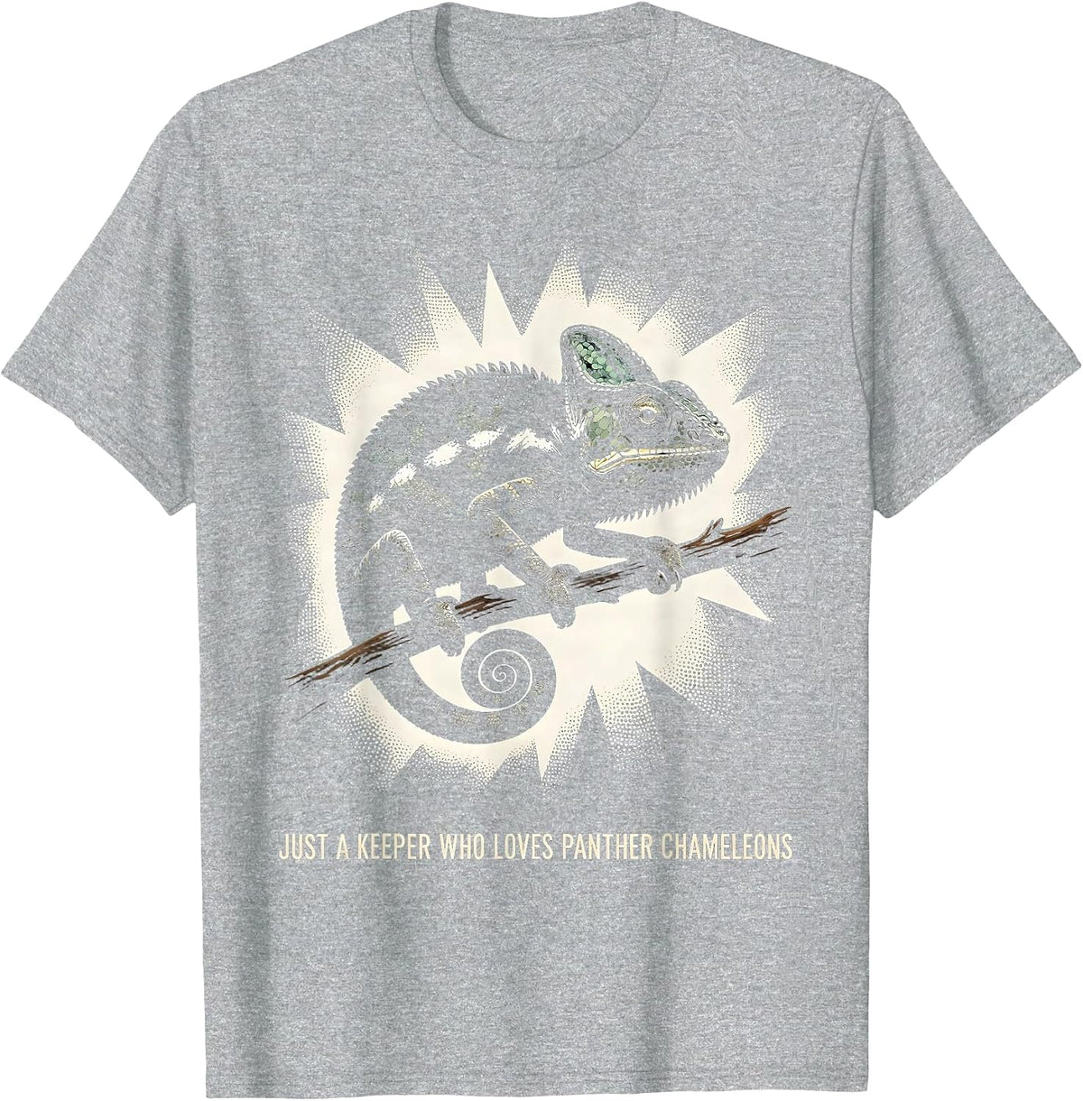 Men's Just A Keeper Who Loves Panther Chameleons Reptile Humor T-Shirt - Heather Grey