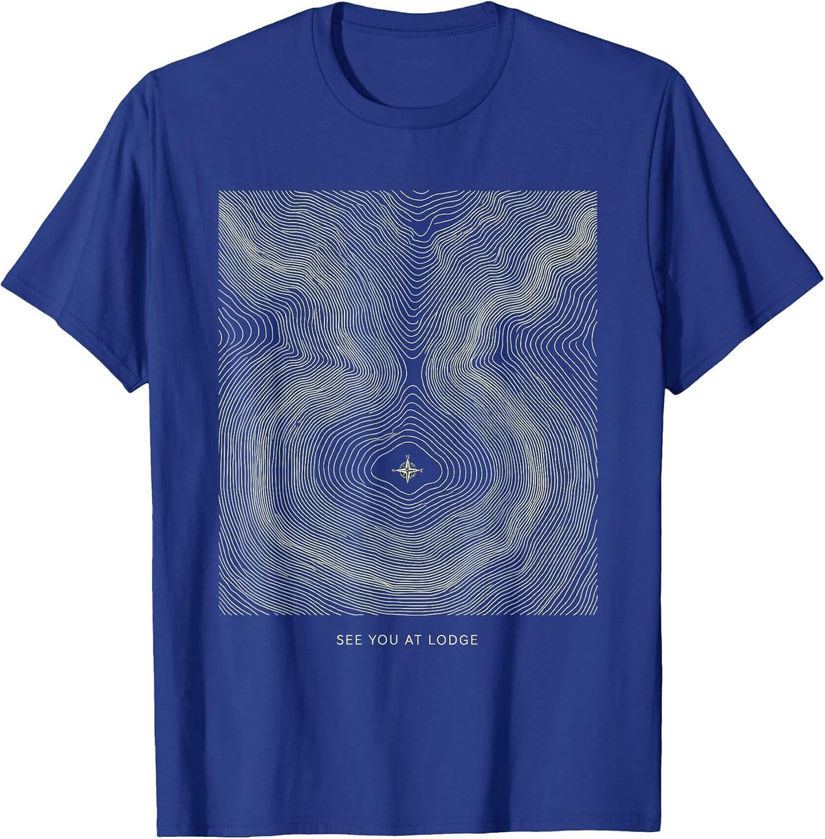 See You At Lodge Topographic Contour Freemason Lodge Member T-Shirt - Royal Blue