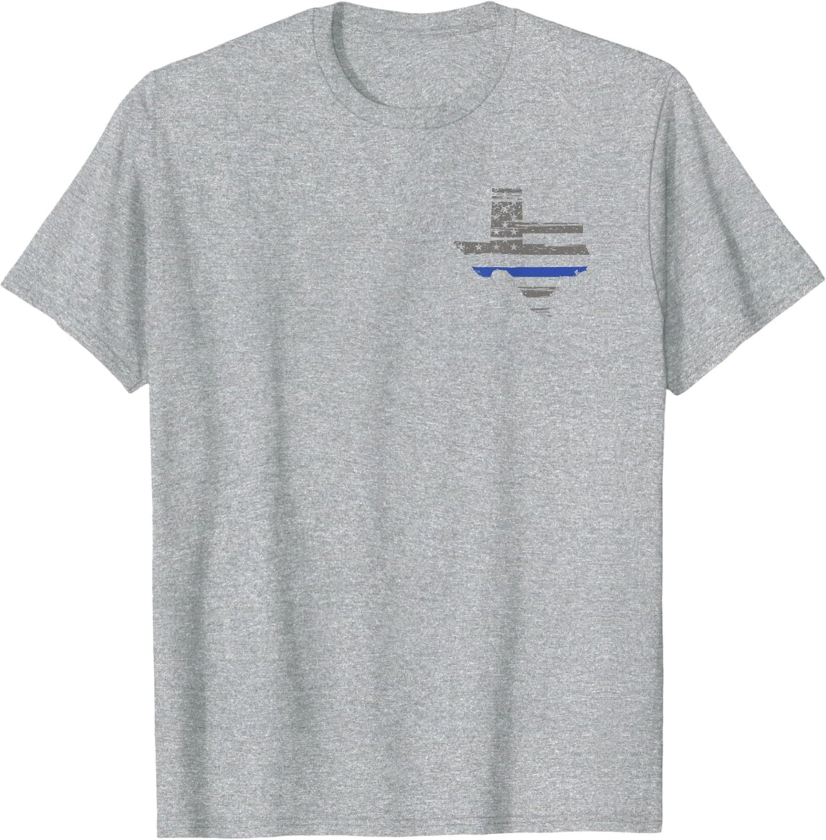 Texas Police, Law Enforcement Thin Blue Line Shirt T-Shirt - Heather Grey