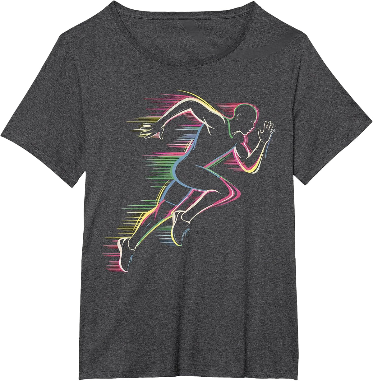 Sprinter Track and Field Runner Running Marathon Idea T-Shirt - Dark Heather Grey