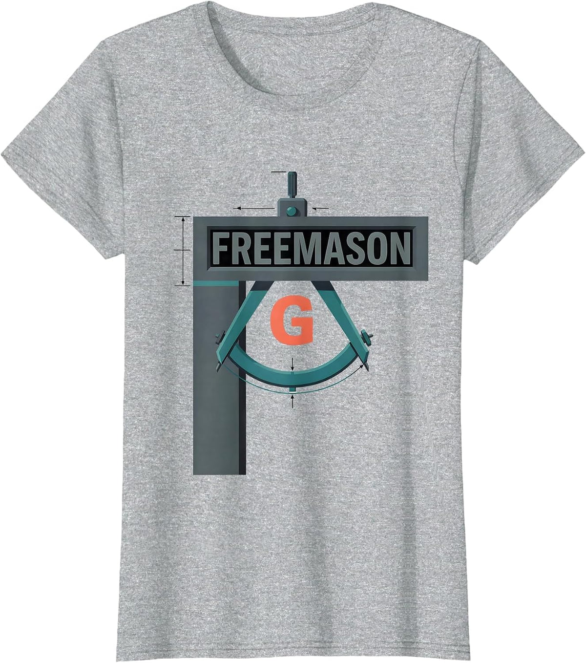 Women's Freemason Square And Compass Fraternal Pride Masonic Gift T-Shirt - Heather Grey