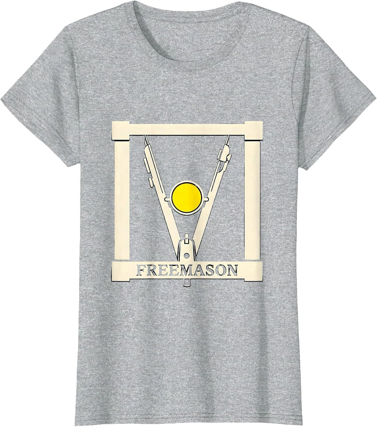 Freemason Stencil Graphic Masonic Fraternal Pride T-Shirt - Heather Grey