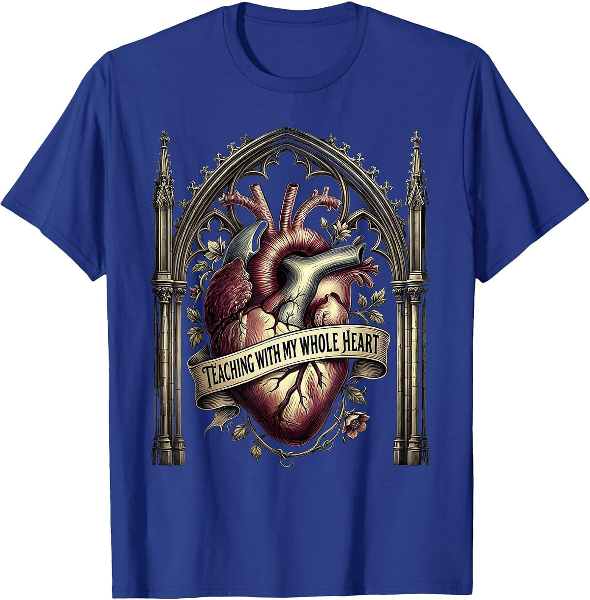 Teaching With My Whole Heart Special Ed Teacher T-Shirt - Royal Blue