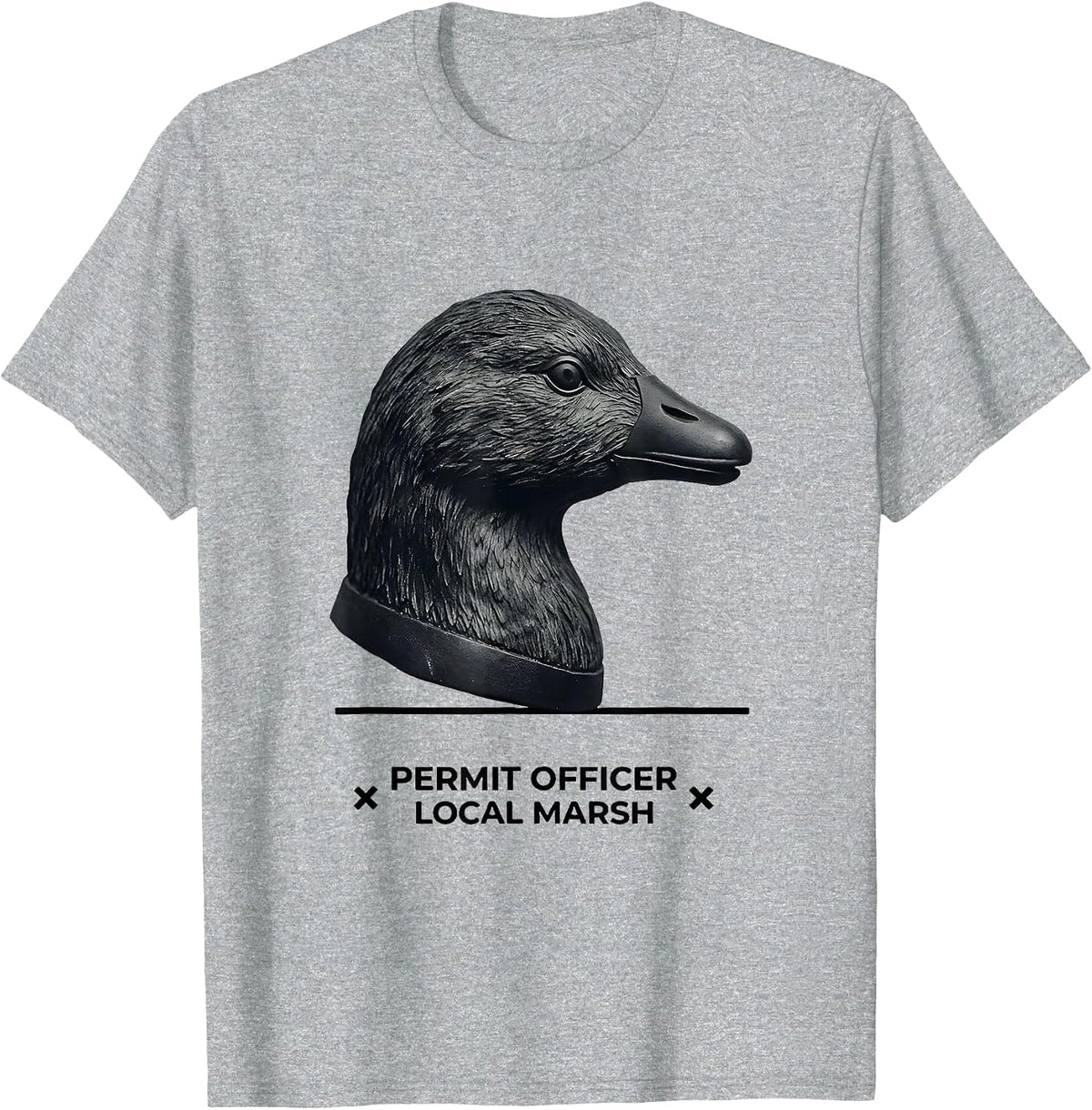 Men's Permit Officer, Local Marsh Funny Duck Hunter Hunting Gift T-Shirt - Heather Grey