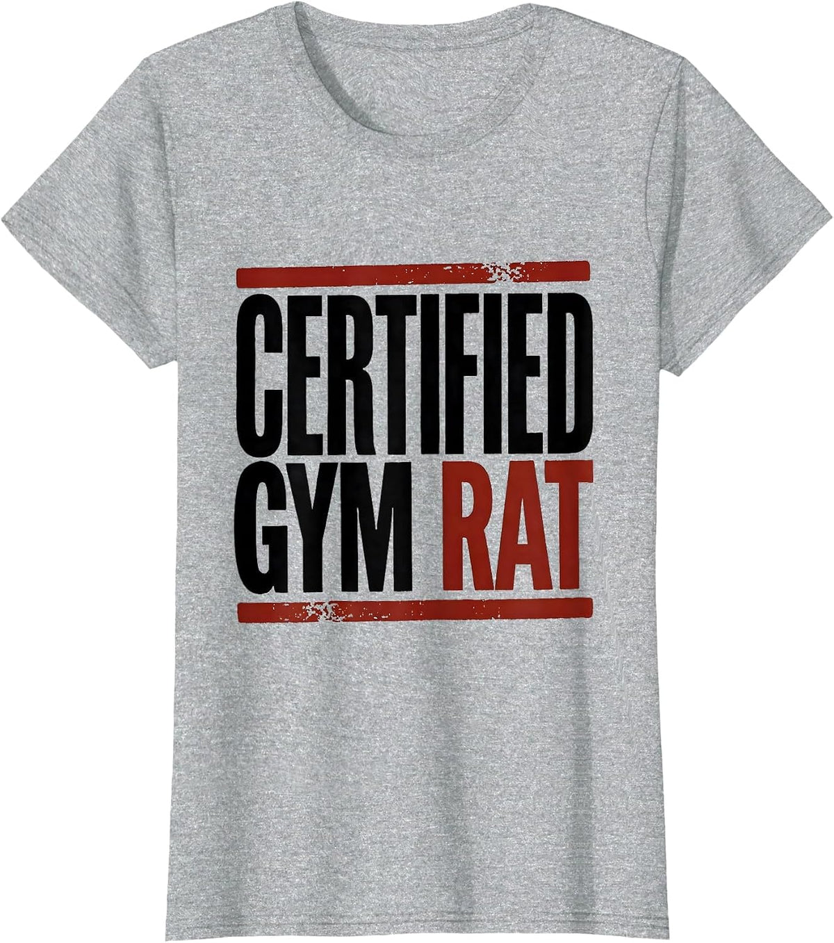 Certified Gym Rat Bold Motivational Streetwear Typography T-Shirt - Heather Grey