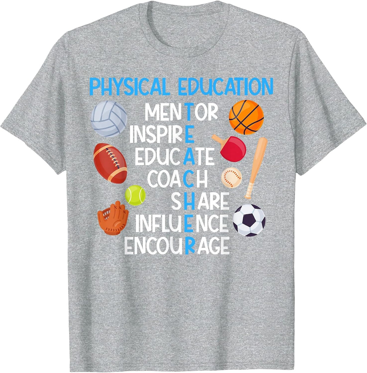 Physical Education Teacher Appreciation PE Teacher T-Shirt - Heather Grey