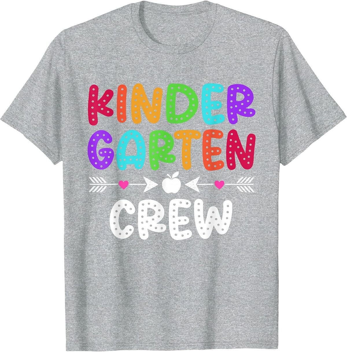 Kindergarten Crew Teacher Student Kinder Back to School T-Shirt - Heather Grey