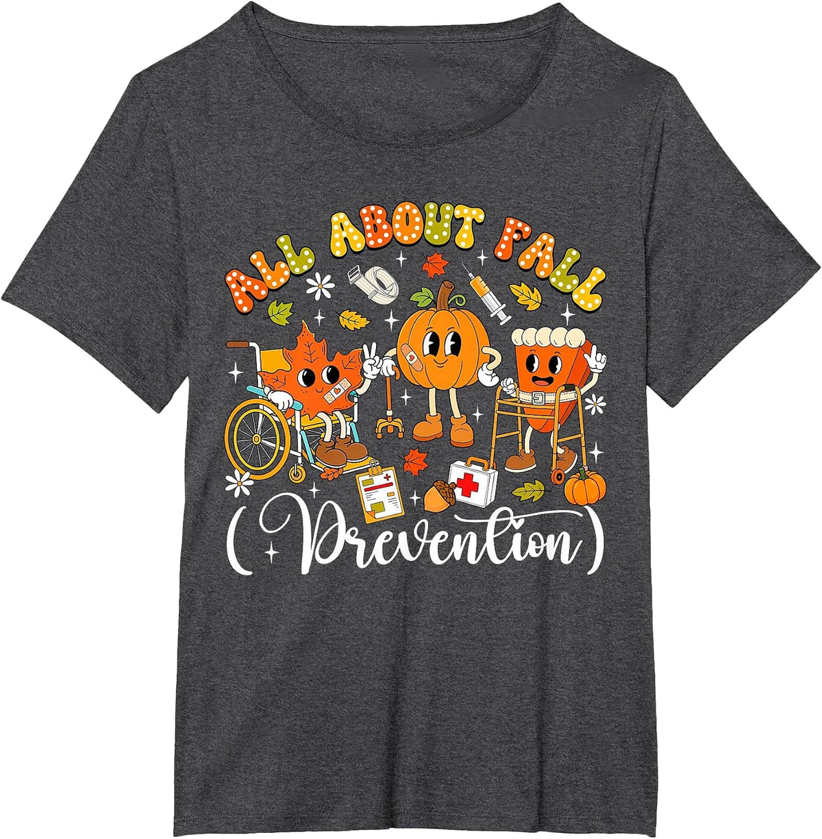 All About Fall Prevention Fall Physical Therapy PT OT Nurse T-Shirt - Dark Heather Grey