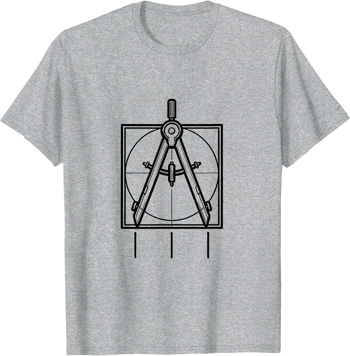 Men's Square and Compasses Freemason Fraternal Pride T-Shirt - Heather Grey