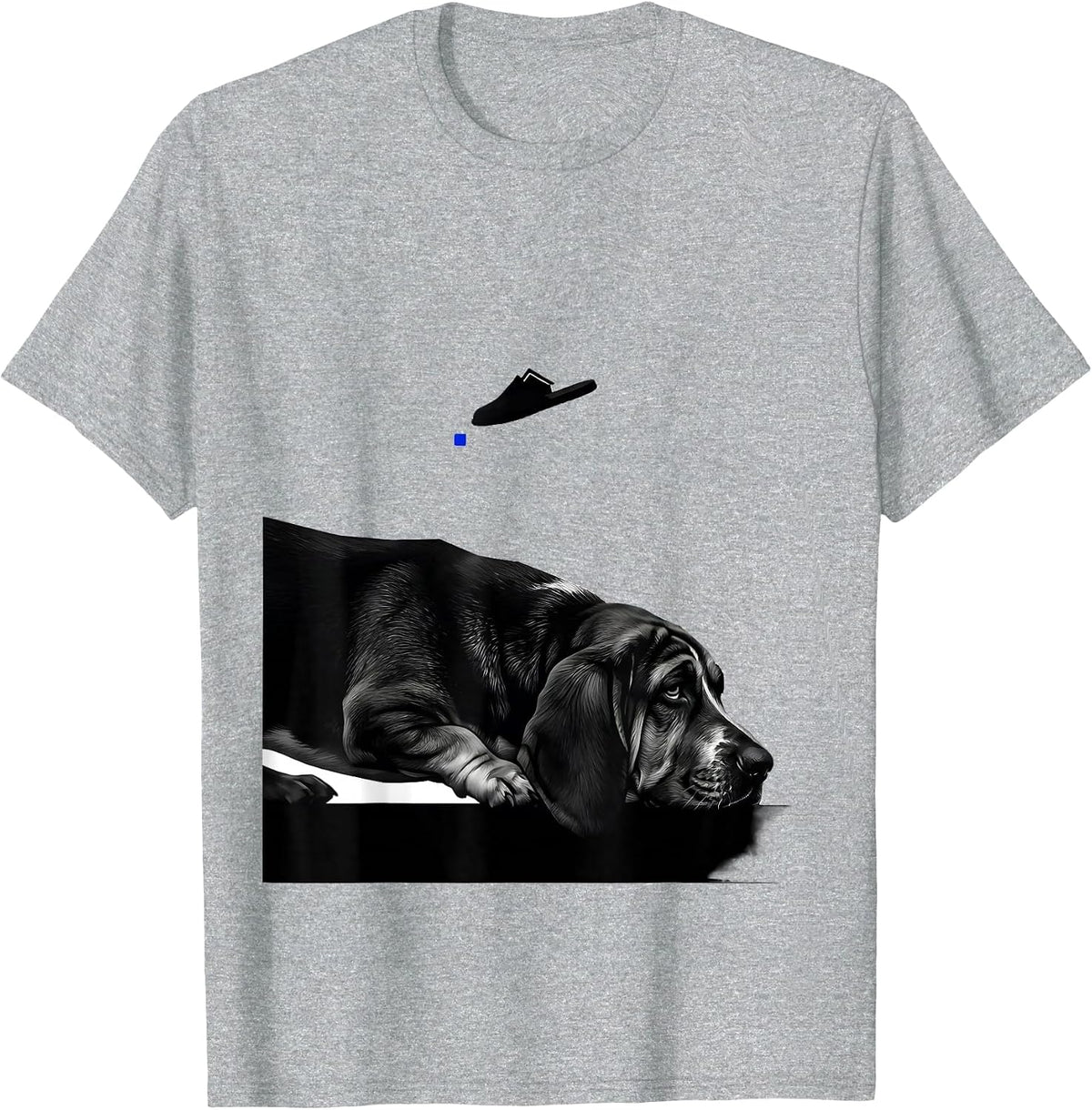 Men's Basset Hound Sprawled Funny Dog Lover Humor T-Shirt - Heather Grey