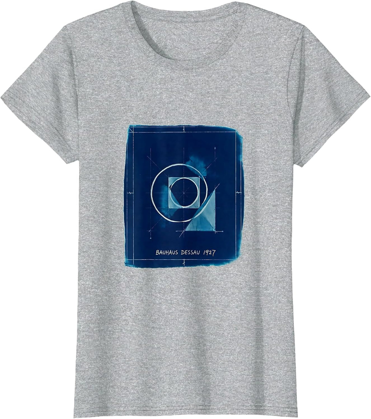 Women's Bauhaus Dessau 1927 Cyanotype Art History Design Student T-Shirt - Heather Grey