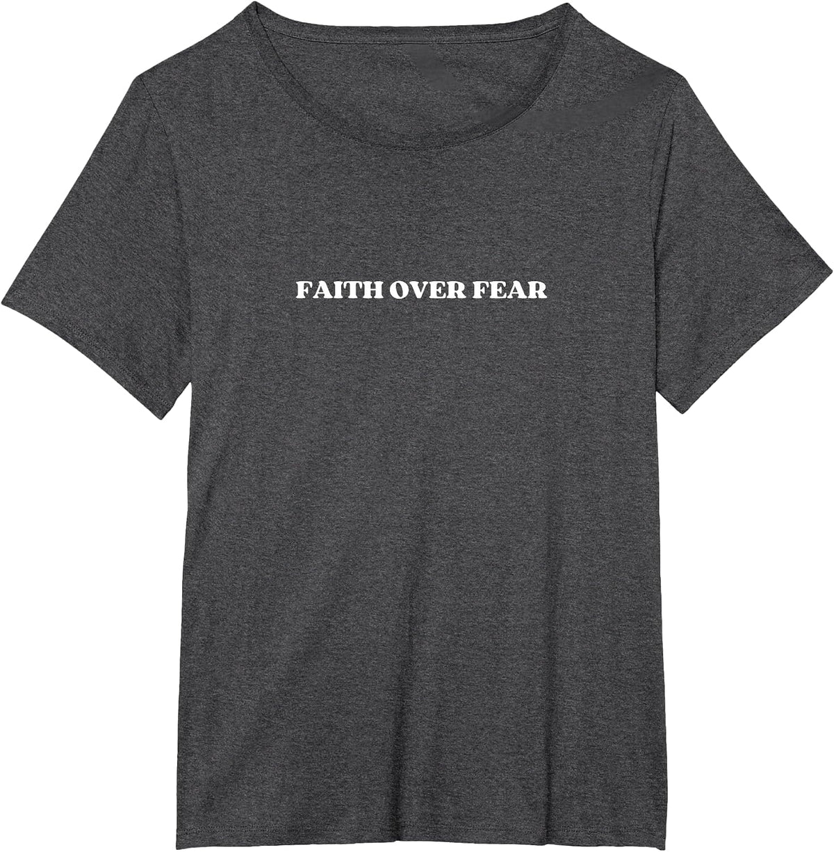 Faith Over Fear Y2k Aesthetic T-Shirt - Dark Heather Grey