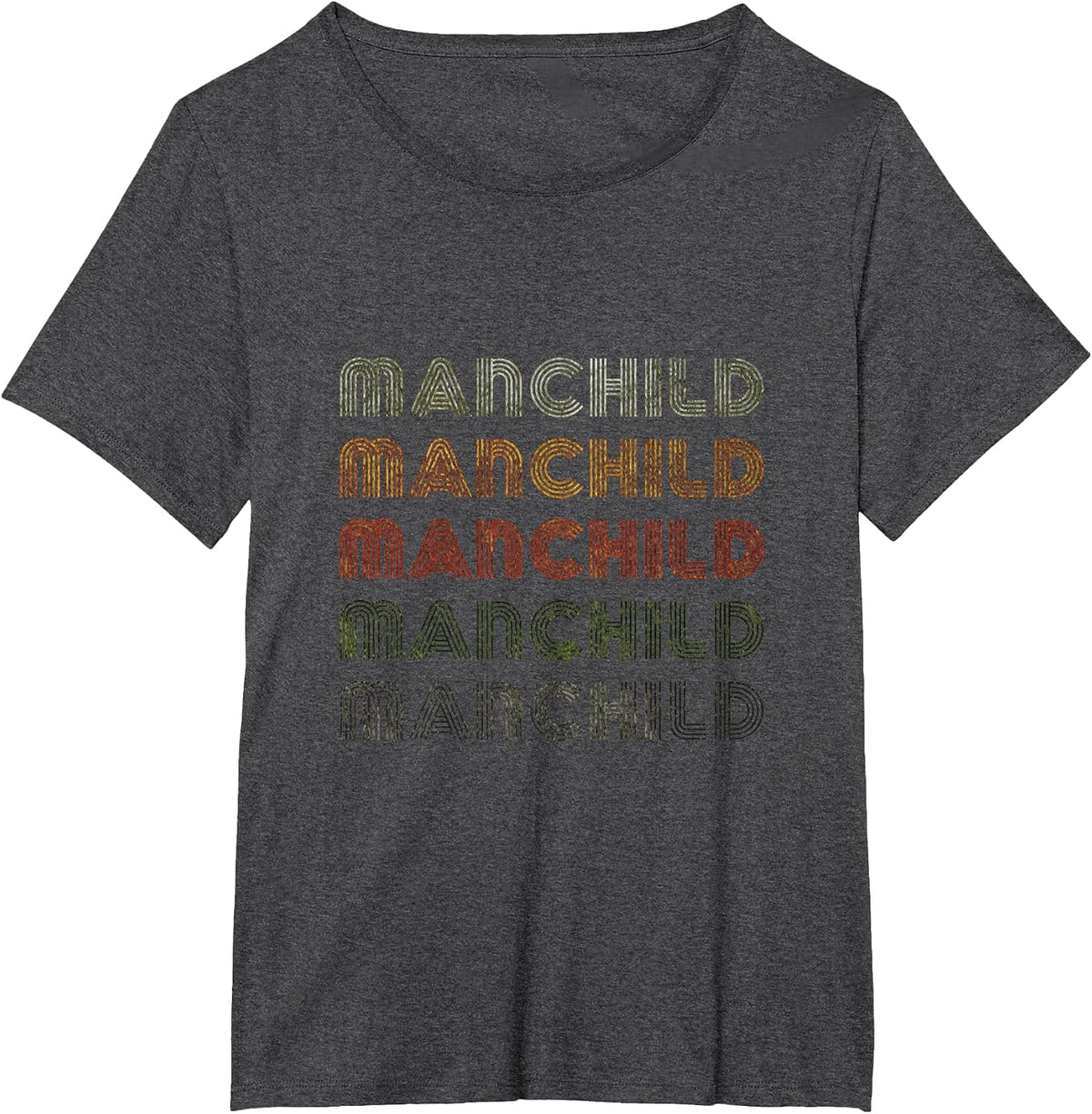 Love Heart Manchild Tee Grunge Vintage Style Black Manchild T-Shirt - Dark Heather Grey