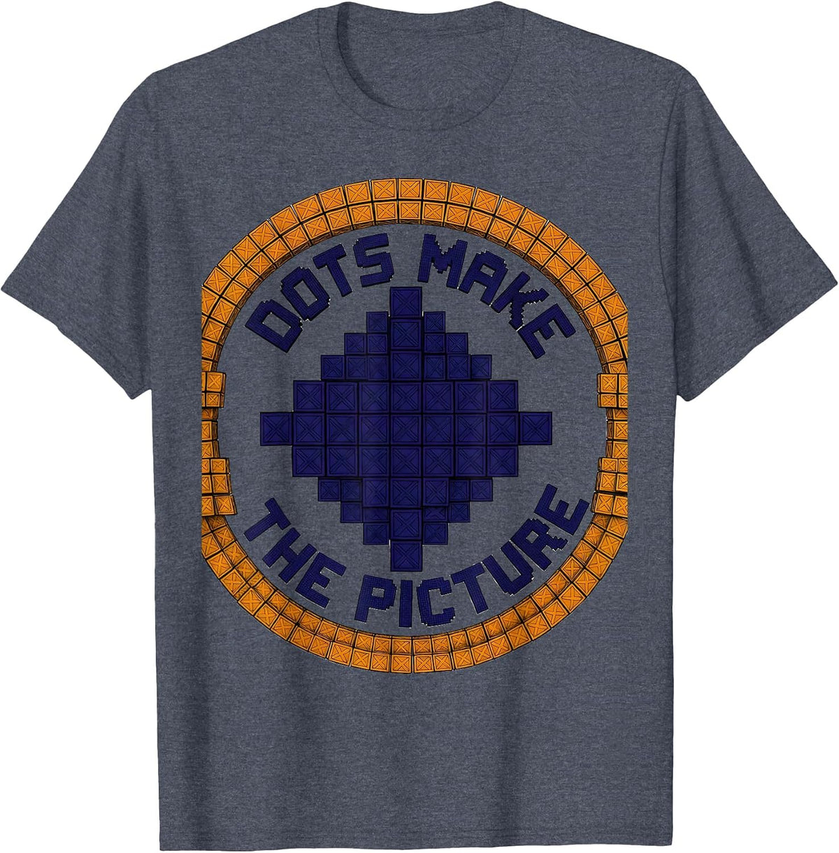 Dots Make The Picture Pointillism Art Design T-Shirt - Heather Blue