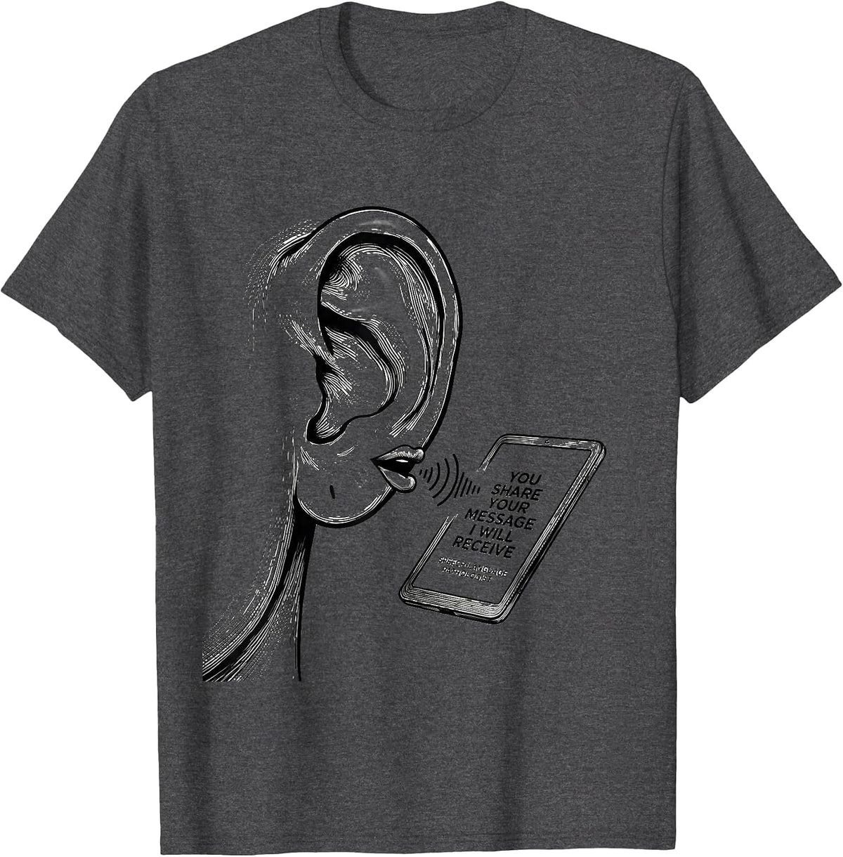 Men's You Share Your Message SLP Speech-Language Pathologist T-Shirt - Dark Heather Grey